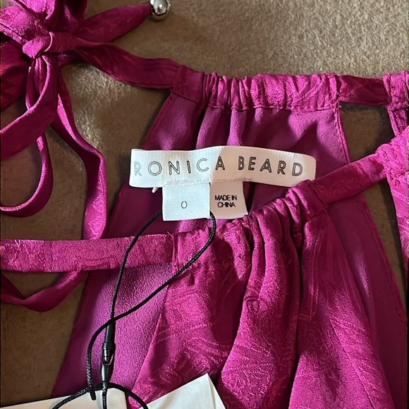 VERONICA BEARD NWT SIONNE PAISLEY BLOUSE - BRIGHT MAGENTA SILK BLEND - Size 0 - Picture 7 of 11